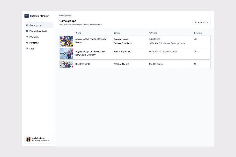 Checkout management preview 3